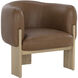 Trine Rustic Oak / Vintage Camel Leather Lounge Chair
